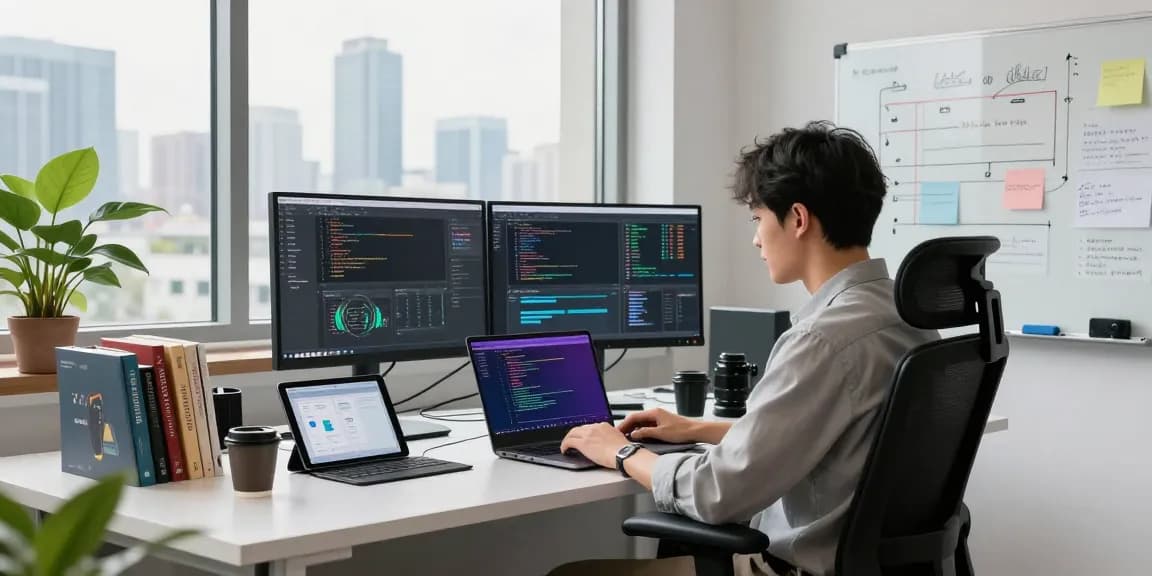 WPS Download showcased in a modern tech workspace with vibrant coding and innovative tools.