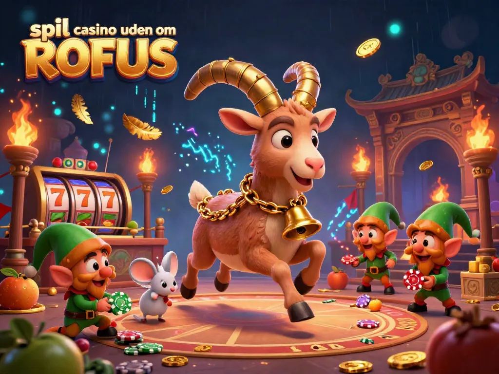 Experience the thrill of spil casino uden om ROFUS in a vibrant 3D casino scene filled with action and excitement.