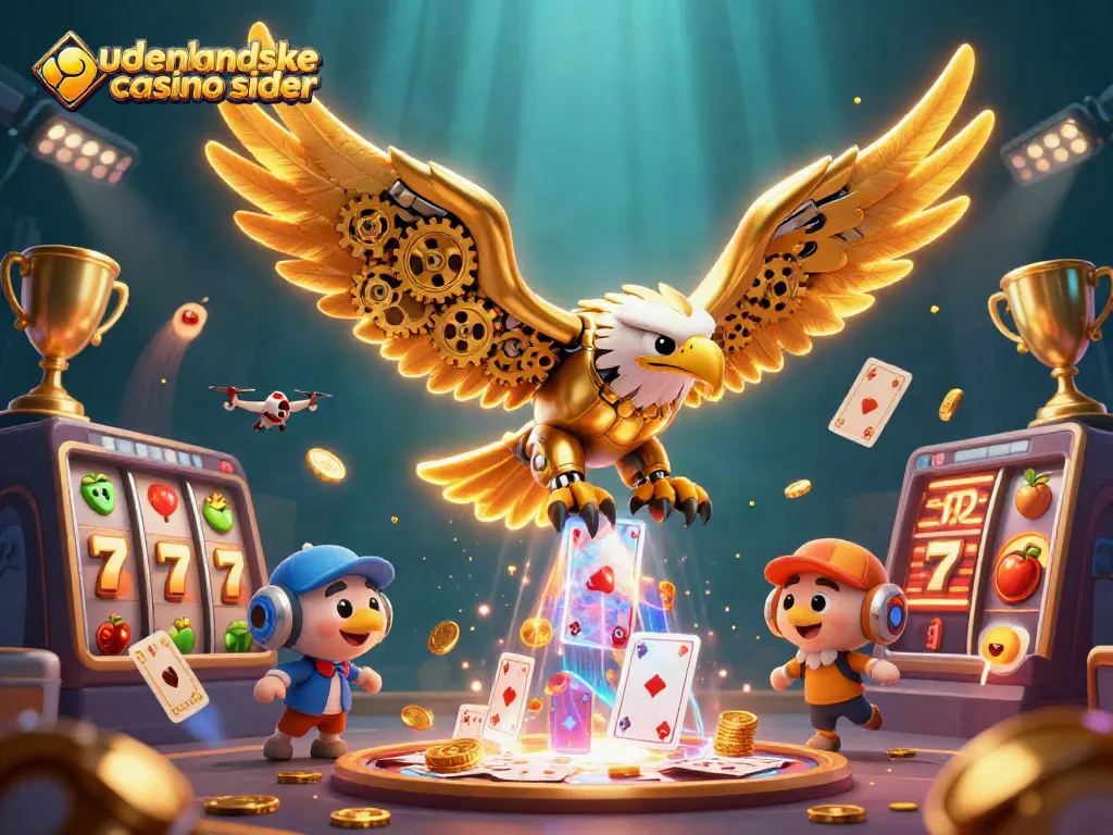 Immerse in thrilling gaming action with udenlandske casino sider, featuring vibrant 3D characters and dynamic slot elements.
