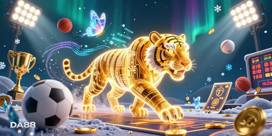 Engage with DA88's vibrant casino scene featuring dynamic sports elements and neon visuals.