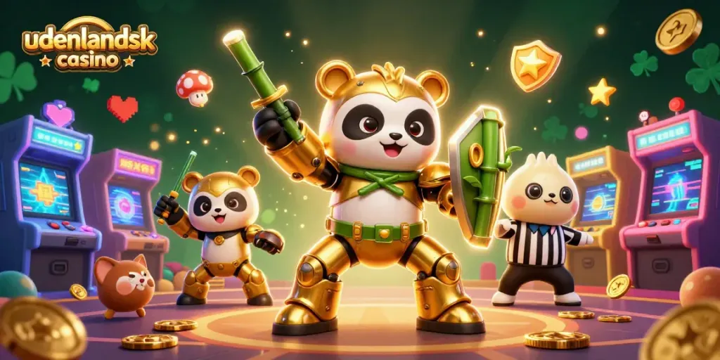 Engage with the excitement of udenlandsk casino in this vibrant 3D arena, filled with action and colorful elements.