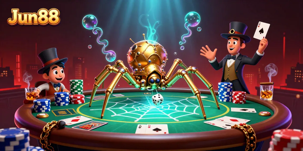 Win big at Jun88 with a vibrant 3D casino scene showcasing excitement in gambling.
