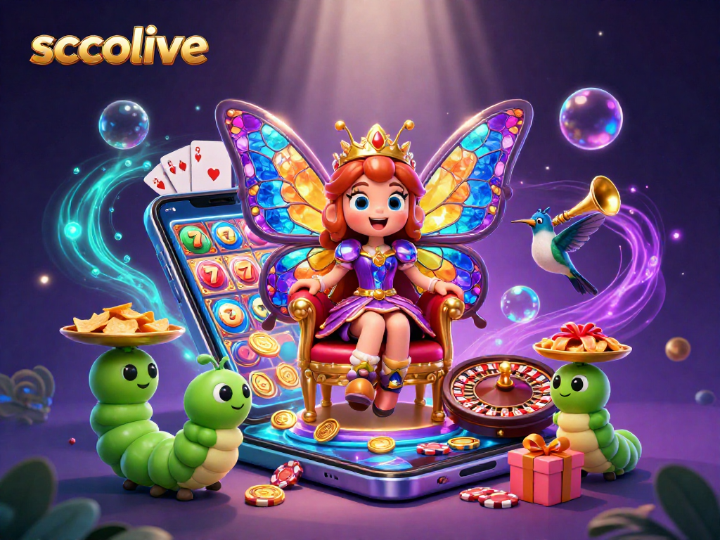Spin vibrant slots with socolive's animated characters and rich casino elements in a magical scene.